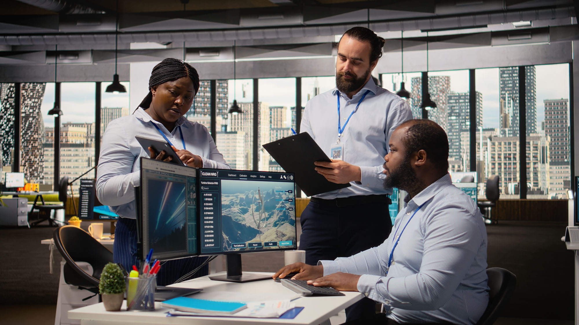 Workers collaborating 