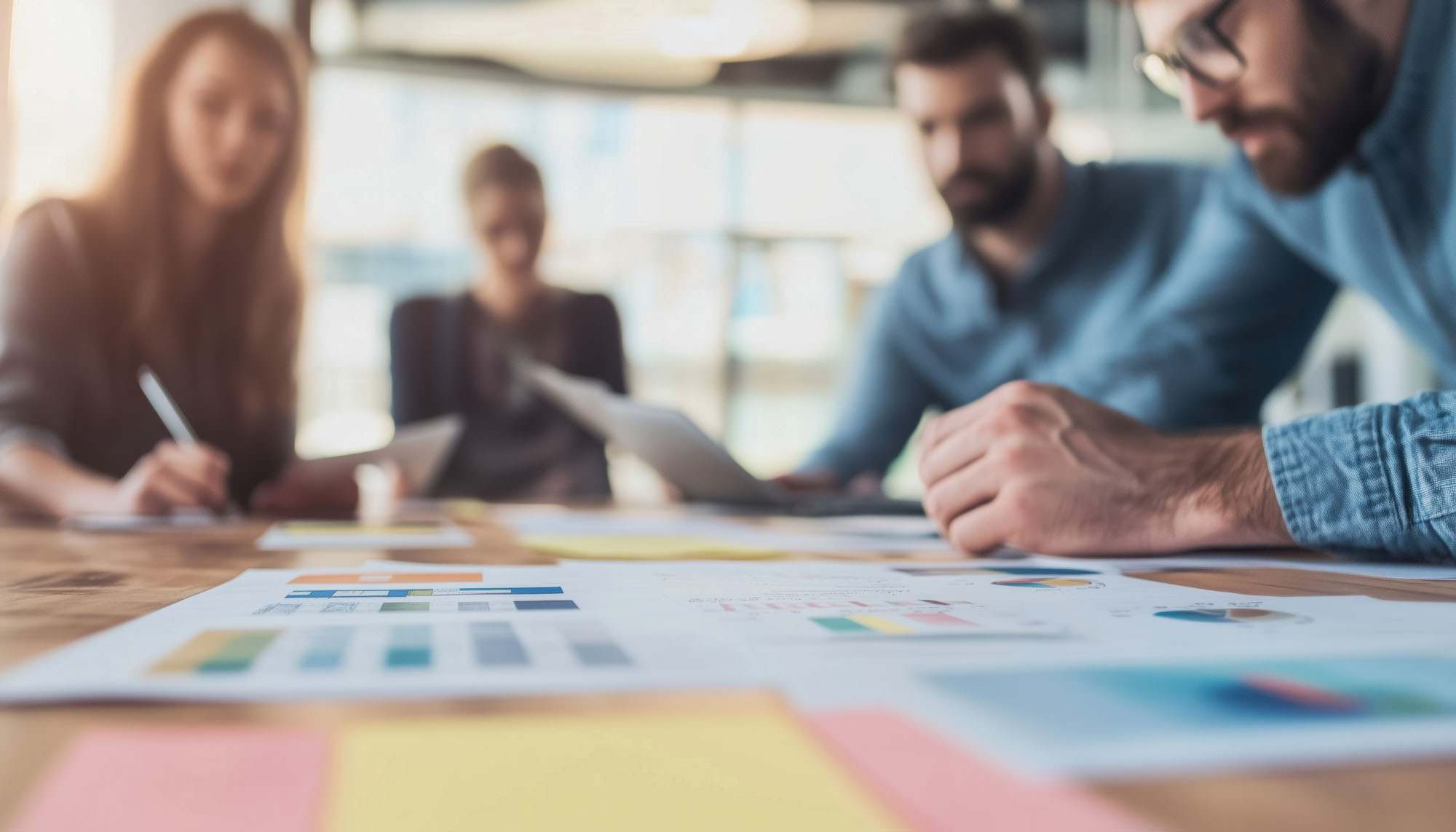 People working in a meeting