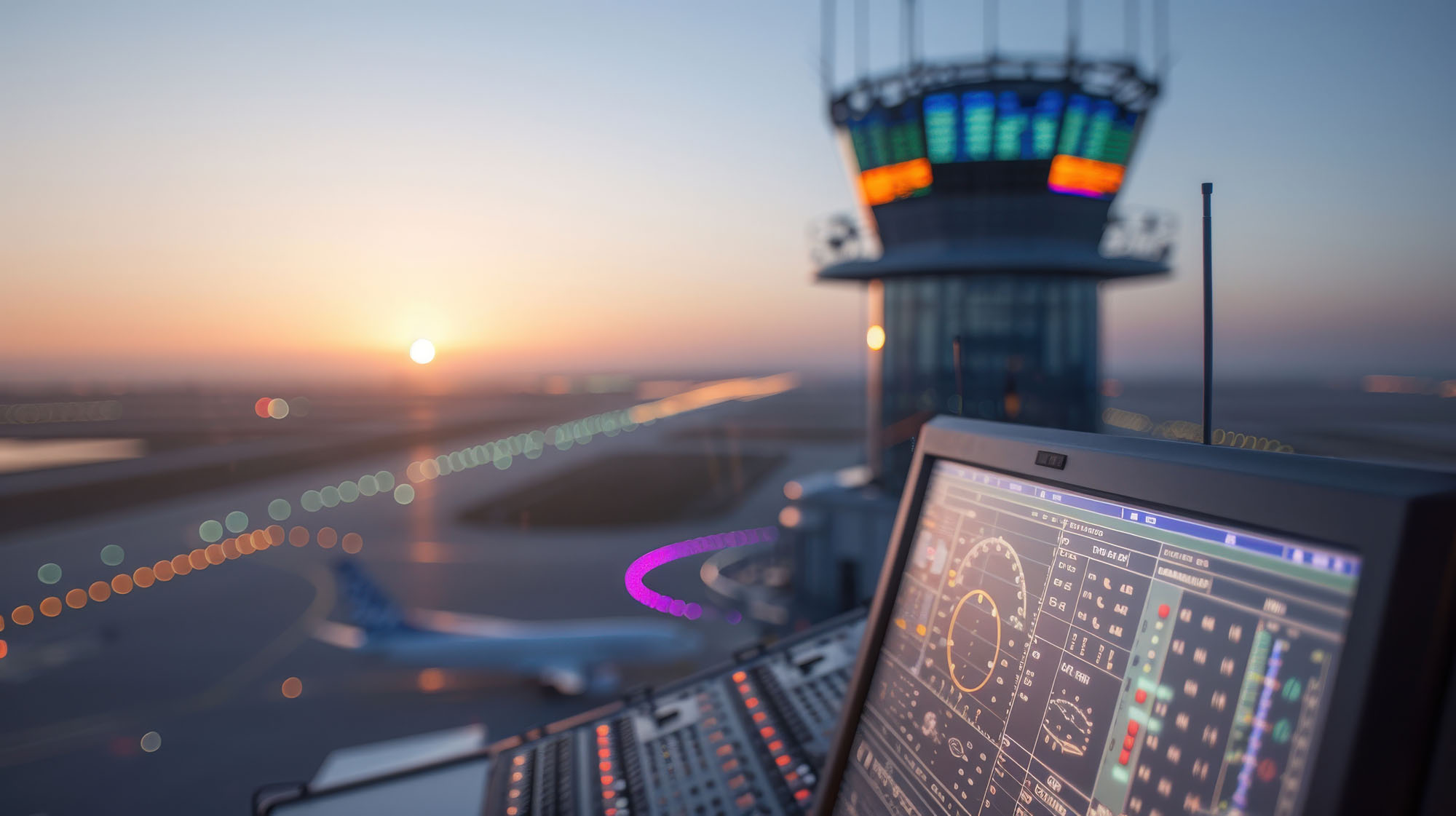 View from an air traffic control tower