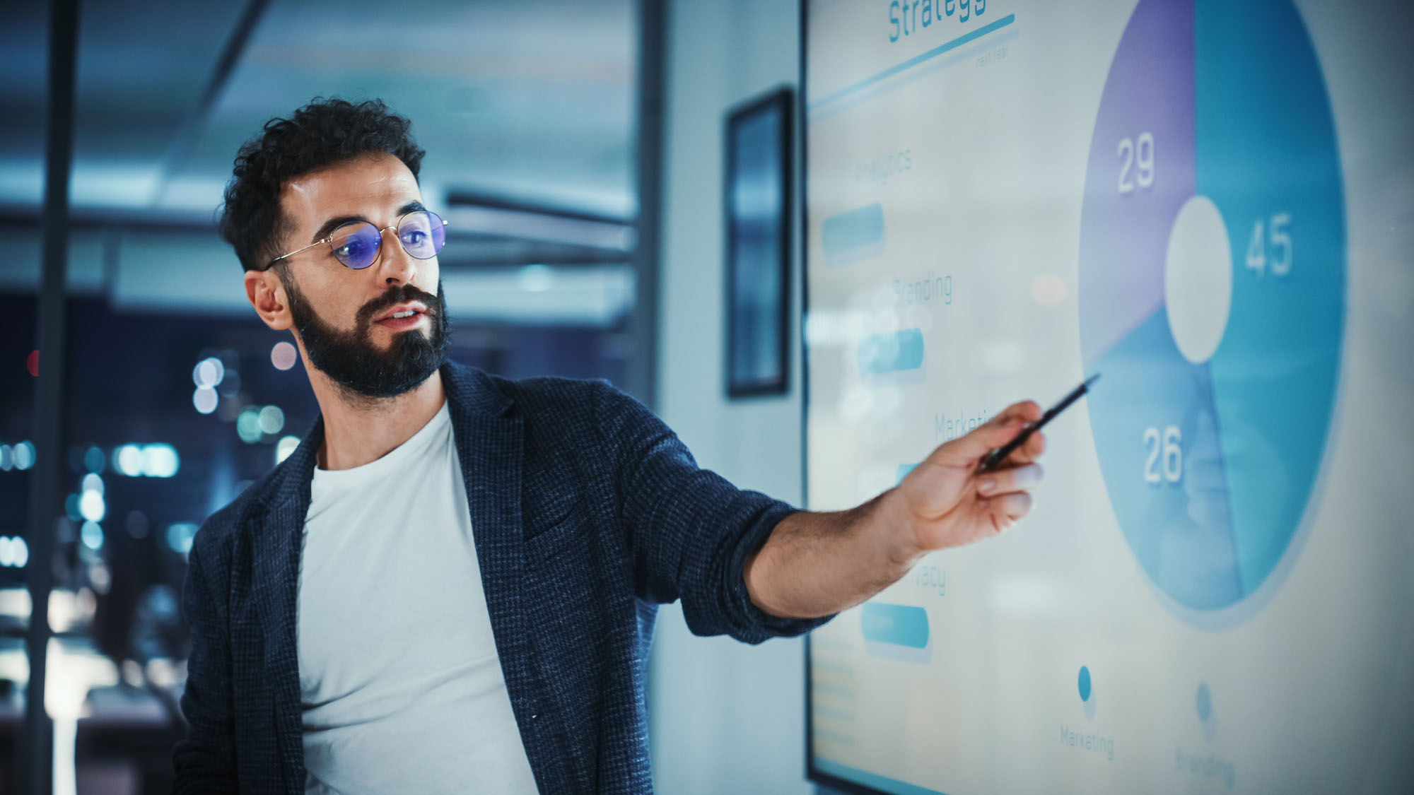 Man presenting business chart